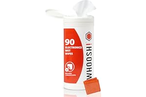 WHOOSH! Lingettes Nettoyantes Écran 90 Unités Pour Nettoyage Écran TV Lunettes Voiture Ordinateur Portable Avec Chiffon Microsuede Sans Peluches Non Abrasif Finition Sans Traces Nettoyant Écran
