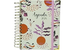 SWEETCOLOR Agenda Anual 2024 Página por Día |Ideal para Profesores y Alumnos | Color Blanco | Medidas 2,5 x 20 x 21,5 cm - Sweet Color