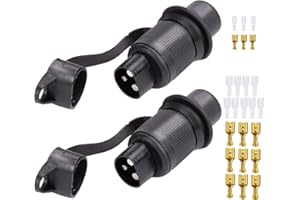 SPARKMOTO 2 Piezas Enchufe Tractor 3 Pines Macho, Impermeable Conector 3 Pines Remolque, Adaptador Enchufe Remolque 3Pines para Tractor Agrícola,Enchufe 3 Pines Remolque,Incluye Accesorios de Montaje