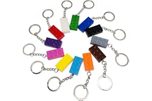 Bymivofun 12 Pcs Brick Keyrings, Porte-clés en Brique, 12 Couleurs Brick Keychain, pour Anniversaire, Garnitures De Sacs De Fête, Récompenses, Articles De Fête, Pendentif, Cadeaux De Décoration