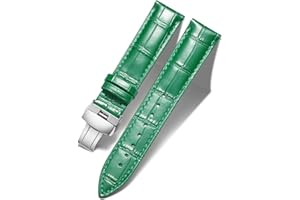 BINLUN Leather Watch Bands Replacement Alligator Pattern Watch Strap for Men Women with Silver/Gold/Rose Gold Butterfly Deployment Buckle 12mm 13mm 14mm 16mm 17mm 18mm 19mm 20mm 21mm 22mm 23mm 24mm