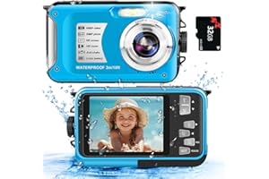 YISENCE Unterwasserkamera wasserdichte Kamera mit 32GB Karte Unterwasserkamera 30MP 1080P wasserdichte Digitalkamera zum Schnorcheln 16X digitaler Zoom