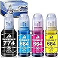 DOUBLE D 774 664 Ink Bottles 140ml/70ml Compatible with Epson 664 ink bottle refills Replacement for Epson T6641 T6642 T6643 T6644 Work for Epson ET2650 ET2550 ET2600 ET4500 ET4550 ET 2650 L355 L555
