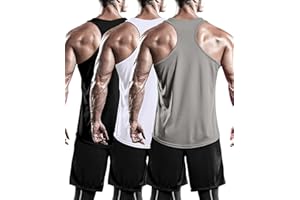 Holure 3er Pack Tank Top Herren, Achselshirts Sport Ärmelloses Shirt Unterhemd Fitness Sleeveless T-Shirt für Training Fitness Bodybuilding Vest