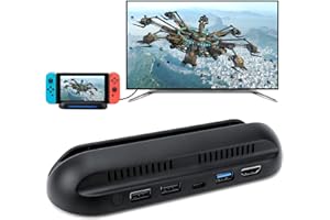 Switch Dockingstation, AIMMIE Switch Ladestation Typ C auf Adapter Tragbarer Switch Ladestation HD TV Adapter kompatibel mit HDMI, Type-C USB 3.0 Anschluss,nd 2.0 Port, Portable Switch Pro TV Dock