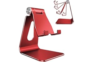 Lucrave Regulowany stojak na telefon komórkowy, podstawka, stacja dokująca, uchwyt, aluminiowy stojak biurkowy kompatybilny z telefonem 15 14 13 12 11 Xs Pro Max Xr 8 7 6 6s Plus SE ładowanie,