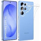 URUCHI Crystal Şeffaf Kılıf Samsung S24 FE i&ccedil;in, [Sararma &Ouml;nleyici] [Kamera Koruma] [Askeri Sınıf D&uuml;şme Testi] Şeffaf Şok Ge&ccedil;