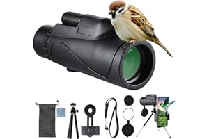 GOHHME Monokular Teleskop 20X60 HD BAK4 Prisma FMC Objektiv Smartphone Kompatibilität Monokular Fernglas für Erwachsene Monokulars Fernglas für Vogelbeobachtung/Wandern/Jagen/Spiel/Ansehen