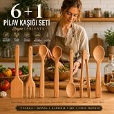 Zengin Private 6+1 Şimşir Ahşap Pilav Kaşığı Seti 7 Par&ccedil;a | El İş&ccedil;iliği, Isıya Dayanıklı