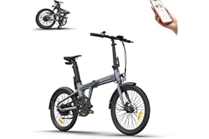 A DECE OASIS Ado Air20 Bicicleta Eléctrica Plegable, Bici Eléctrica Ligera 17.5kg, E-Bike Portátil, Transmisión por Correa, Pantalla LCD, Sensor de par, App Inteligentes, Batería Extraíble, Alcance De 100 KM