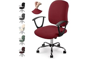 EOZAKAVOD Funda para Silla de Oficina Jacquard Funda de silla de Oficina Elástica Fundas sillas Modernas Lavable Fundas para Sillas Giratoria Protector de Funda para Silla de Oficina (No Sillas) (Y-Rojo, 1)