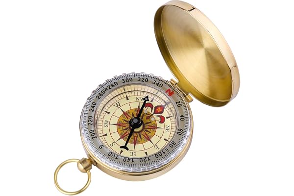 ARINO Boussole Poche en Laiton, Boussole Ancienne, L’orientation Lumière Nocturne Compas en Extérieur Plein Air pour Voyage, Randonné, Exploration, Camping, Marche, Escalade, Cyclisme (51)