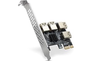 XDINGJIALA Tarjeta de Elevador PCI Express Multiplicador, Splitter PCIET Splitter 1 a 4 Tablero de Tarjeta de expansión de Las Ranuras de 16x PCI-Express, PCI-E 1X PCI-E Tarjeta adaptadora para la minería