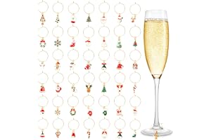 SRIZIAN 42 st julvinglas berlocker, identifieringsetiketter drinkmarkörer för festdekorationer