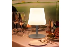 ‎GGNOO LED Akku Outdoor Tischlampe led Kabellos Tischleuchte Dimmbar Tragbare warmweißes/warmes gelbes dinner light Für außen garten schlafzimmer camping Wohn und Schlafzimmer Tisch Hotel
