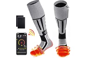 ZUMLLOMA Calcetines Calefactables con Bateria Recargables, 2X 5000mAh, Calcetin Calefactable ​para Mujer y Hombre, Calcetines Electricos Calefactables para Esquiar, Pescar, Caza, Motocicleta