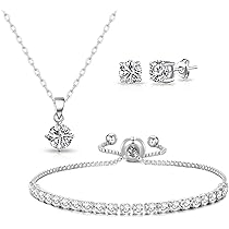 KBRPEY Sieradenset voor dames, ketting en oorbellen voor