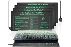 HYDGOOHO Seedling Heat Mat 4 Pack,Waterproof Heat Mat for Seed Starting,10 x 20.75in Plant Heating Mats for Seedling Germination,Hydroponic Reptile