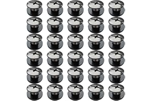 SHSMPXOY 30 Set Chicago Screws Posts for Leather Rivets M5*4mm Chicago Book Binding Screws Rivets Cross Head Chicago Button Screws for DIY Book Scrapbook Bookbinding, Bags,Collars(Gloss Black)
