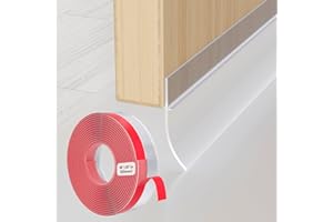 MAUDZLAN Draft Excluder Door Seal Strip 236 Inch/6M Seal and Save Tape Frame Draught Stopper Clear Silicone Self Adhesive Inserts Door Bottom Sweep Heat Cold Air Blocker Soundproof (Clear-50mm)