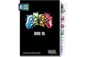 ‎HÄFFT Häfft® PLANER 2024/2025 A5 "Gamepad" Schülerkalender, Schülerplaner, Hausaufgabenheft, Schulplaner - nachhaltig & klimafreundlich