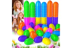 Zeihoo 50Pcs Huevos de Pascua de Plástico, Huevos de Pascua Rellenos de plástico, Relleno de Huevos, Caza de Huevos de Pascua, Deco de Pascua para niño niña, Regalos de Fiesta para niños