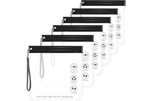 KUNOLI Zip Beutel Flugzeug Flüssigkeiten Beutel 6 Packen 20x20 cm, TSA Zugelassener 1 Liter Flugzeug Handgepäck, Reise Urlaub Must Have, Wasserdichter und Auslaufsicher mit Griff, Flugreise Zubehör