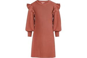 Danna Belle Strickkleid Mädchen 6-12 Jahre Rüschen Pullover Kleid Herbst Winter Kleid Langarm Kinder Mädchen Kleid Festliches