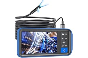 Teslong Dual Lens Endoscope Inspection Camera, 4.5 Inch Screen Borescope with Lights,16.5FT Semi-Rigid Waterproof Snake Camera, 32GB TF Card & Carrying Case for Car/Sewer Drain Pipe Inspection