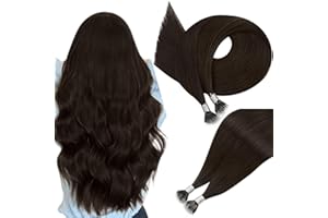 Easyouth Human Hair Extensions Nano Brown Nano Hair Extensions Real Human Hair Darkest Brown Pre Bonded Hair Extensions Nano Human Hair Thick Ends 20Inch 50g/50s #2