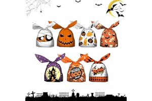JLTXKST Sacs Bonbons Halloween, 70 Pièces Sacs de Bonbons d'halloween Sacs de friandises,Halloween Sacs Bonbons, Sacs Halloween Trick Or Treat, Sachet Biscuit pour Les Fêtes d'Halloweenn.