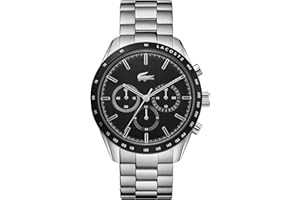 Lacoste Montre Chronographe à Quartz Collection Boston pour Homme avec Bracelet en Cuir ou en Acier Inoxydable en Maillons ou Maille