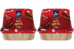 Katsy Style Glade Bathroom Gel Air Freshener Warm Apple Pie 180g – Long-Lasting Odour Control with Warm Apple Pie Fragrance, Infused with Essential Oils for a Cozy (Pack of 2)