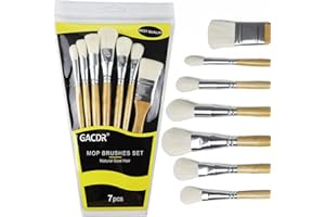 GACDR Blending Brushes for Acrylic Painting,7 Pieces Versatile Gilding Brush Set, Goat Hair Mop brushes for Wartercolor Craft Foil Gold Leaf Flakes Sheets