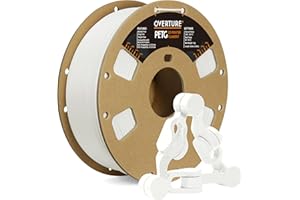 ‎OVERTURE OVERTURE PETG Filament 1,75 mm, 1 kg (2,2 lbs) Spule, Maßgenauigkeit +/- 0,05 mm (Weiß)