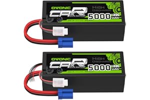 OVONIC 3s Lipo akumulator 11,1 V 5000 mAh 120 C z wtyczką EC5 Lipo akumulator do samochodów RC, ciężarówki, ciężarówki, quadcoptera, helikoptera, ciężarówki, łodzi, samolotu (2 sztuki)