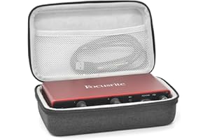 Musiin Premium Travel Carrying Case Compatible with Scarlett 2i2 3rd Gen Audio Interface Cover Velvet Interior (Grey)