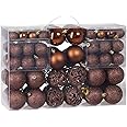 Deuba® Palline per Albero di Natale Set 100pz Lucide Opache Palle Natalizie Ø 3/4/6 cm Decorazioni Addobbi Natalizi
