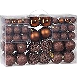 Deuba® Palline per Albero di Natale Set 100pz Lucide Opache Palle Natalizie Ø 3/4/6 cm Decorazioni Addobbi Natalizi