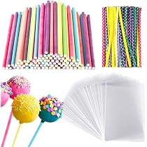 XUSSMM Kit Cake Pops - 2 Supports + 100 Tiges, Sachets Et Cravates Pour Fêtes Et Pâtisserie
