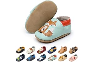 EDOTON Buty dla noworodków, miękkie buciki dla dziewczynek, zamszowe buty dziecięce, skóra z motywem z kreskówki, 0-24 miesiące