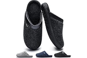 WateLves Hausschuhe Herren Filzpantoffeln Pantoffeln mit Memory Foam Rutschfest Sohle Filzlatschen im Herbst und Winter für Drinnen und Draussen