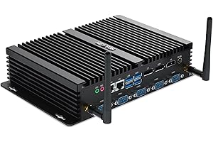 HISTTON Mini PC Industriel PC Fanless avec Core i7-8550U, DDR4 16Go RAM 512Go SSD, Mini Ordinateur de Bureau 2xLAN, 6xCOM RS232, HD, DP, EDP, LPT, BT4.2, WiFi, Mini PC Windows 11 Pro