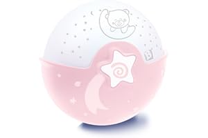 Infantino Soothing Light & Projector rose - Projecto Lampe, veilleuse projecteur 3 en 1 évolutive - Détecteur des pleurs de bébé et projecteur ciel étoilé avec mélodies et sons de la nature