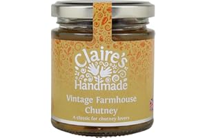 Claire's Handmade - Vintage Farmhouse Chutney (200g) - Traditionally Made Classic Chutney, Juicy Apricots, Zingy Ginger & Mellow Spices, Suitable for Vegetarian, Vegan & Gluten Free Diets, GMO Free