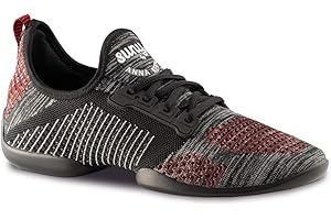 Anna Kern Uomini Dance Sneakers/Scarpe da Ballo 4015 Pureflex - Rosso/Grigio - Suola Sneaker
