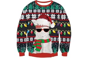 Belovecol Męski damski sweter świąteczny Nowość sweter z dzianiny Brzydki sweter świąteczny z nadrukiem 3D