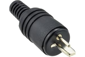 kenable 2 pin DIN Plug Speaker and HiFi Connector Screw Terminals Strain End [1 Pack] [Single Unit]