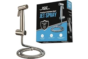 GetSetNova Health Faucet Stainless Steel Jet Spray Gun for Toilet with Pipe | Silver & Copper Ion Shield Kills 99% Germs | Leak-Proof Bathroom Jet Spray | Hand Shower for Toilet Gun | 1 Year Warranty