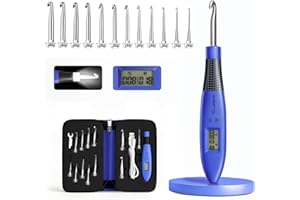 TRANSPLANT Ensemble de Crochets Ergonomiques avec LED et Compteur de Points Numérique - Kit avec 12 Aiguilles Interchangeables pour Crochet et Tricot